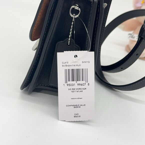 Coach CL415 Morgan Square Crossbody In Signature Canvas With Rose Print NWT $520 - Picture 7 of 12